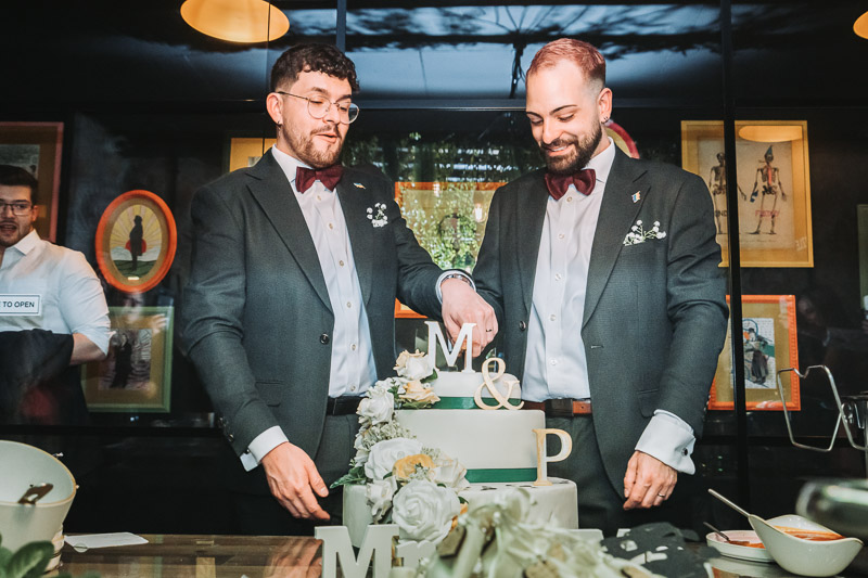Bride and groom sharing a candid moment during ceremony in Reading Berkshire